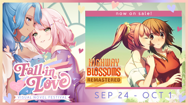 Highway Blossoms and Its DLC on Sale at Fall in Love Visual Novel Festival
