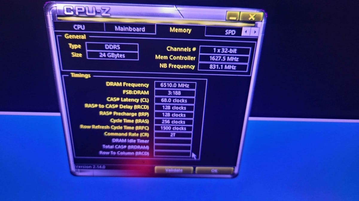 Overclocker SaltyCroissant Breaks DDR5 Memory Record with 13,000 MT/s on GIGABYTE Z890 AORUS Tachyon ICE Motherboard