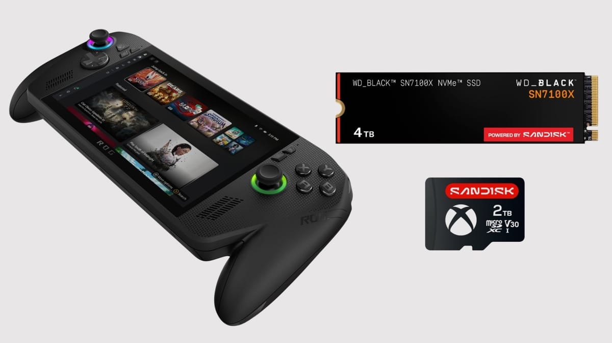 Sandisk Introduces Official MicroSD Cards and WD_BLACK SSDs for ROG Xbox Ally Handhelds