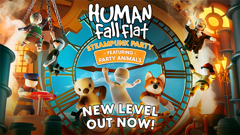 Human Fall Flat: New Release Brings Party Animals and SteamPunk Party to Players
